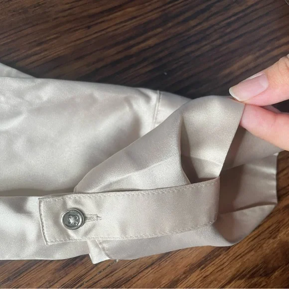 White House Black Market Gold Satin Button Down Shirt - Picture 6 of 10